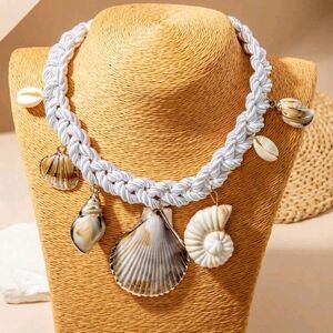 White Shell Pendant Necklace